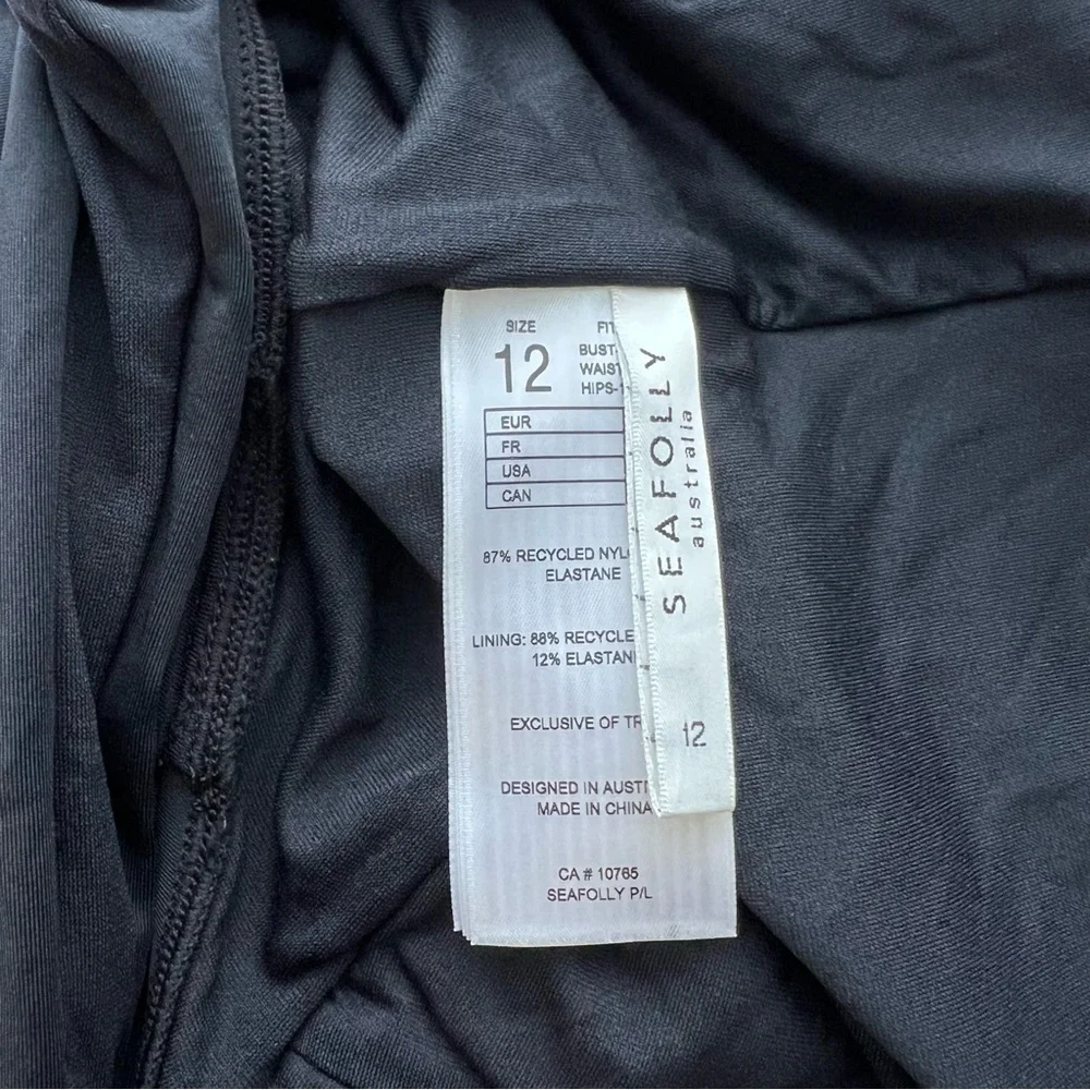 Seafolly Collective Cross Back One Piece Swimsuit Size 12 In Black New - Picture 6 of 7